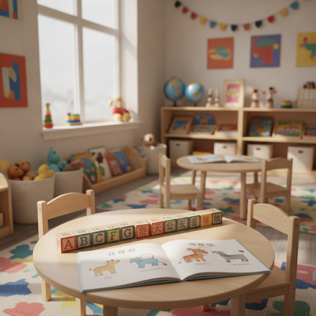 Dual Language Childcare - No Face and No Text